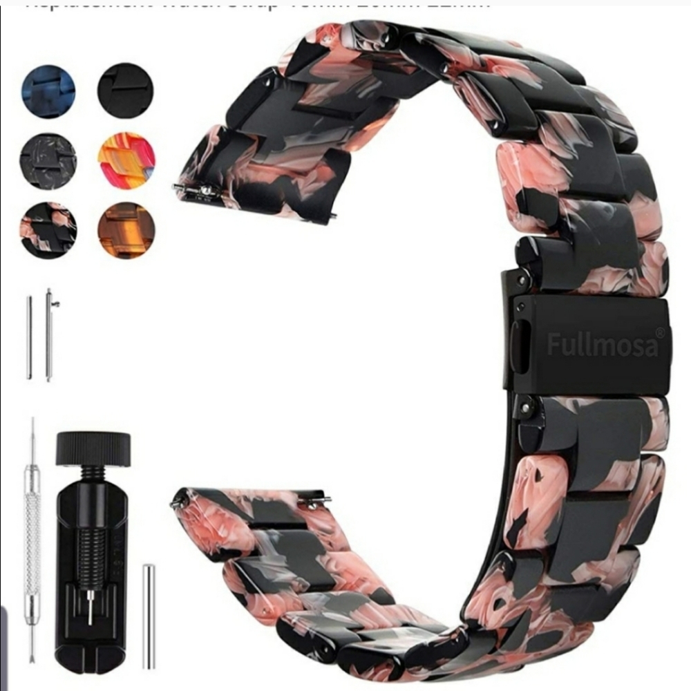 20mm Quick Release Watch Band Pink and Black